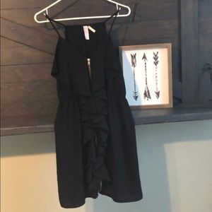 Francesca’s Black Ruffle Zippering Dress